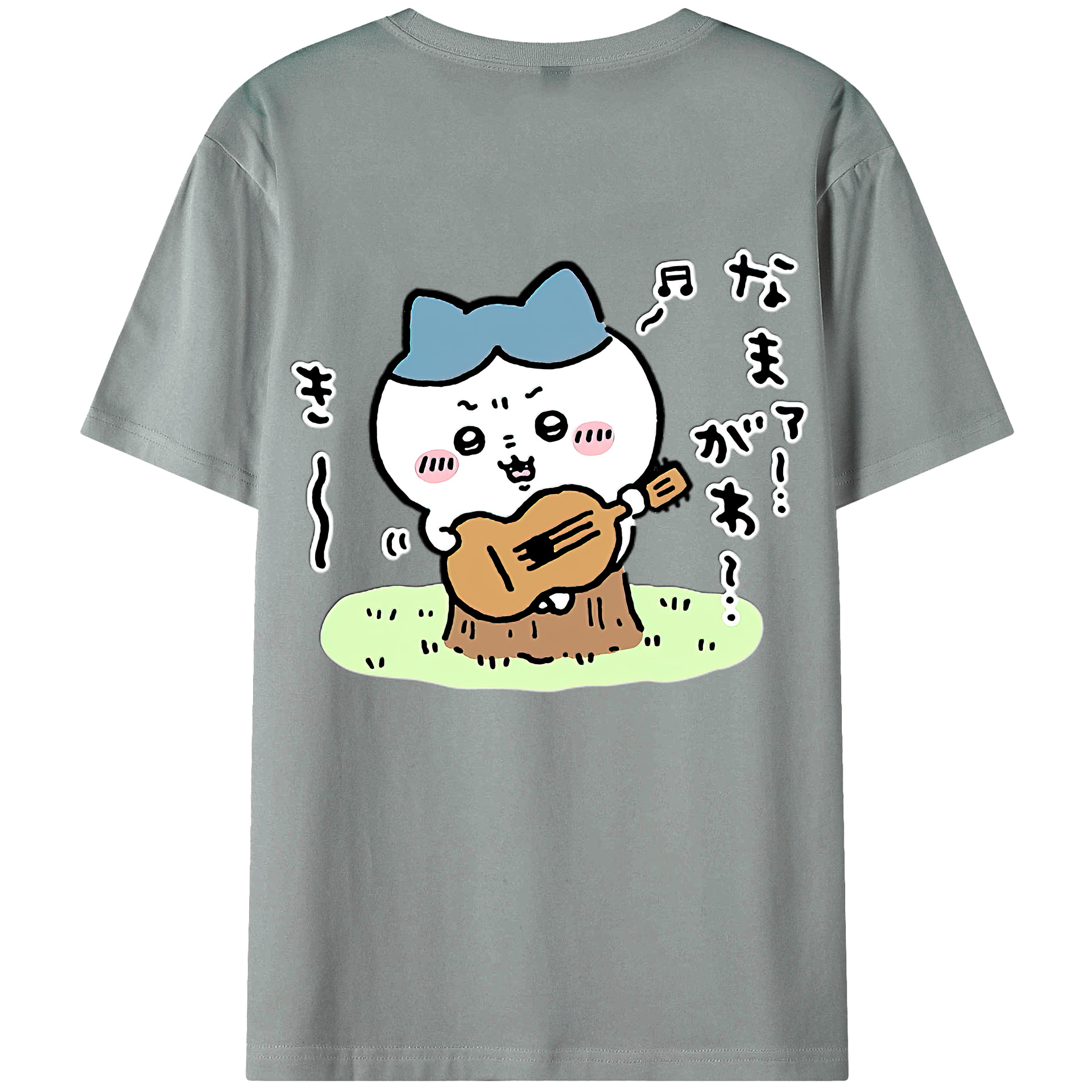 （画像用） ちいかわ ハチワレ Chii-kawa hachiware 綿100％ メンズ半袖Tシャツ（バックプリント） 通気性